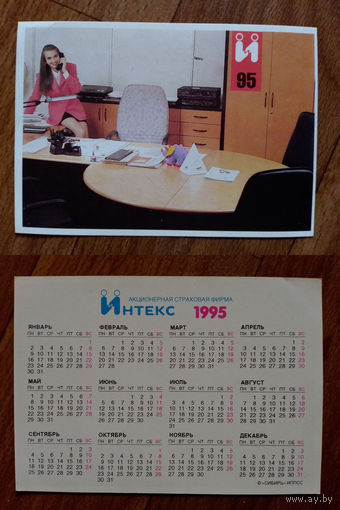 Карманный календарик.Страхование.1995 год