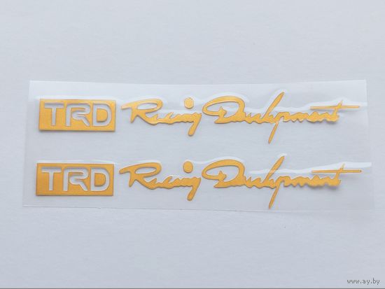 Наклейки (комплект, 2 шт.) "Racing Development TRD", золото.