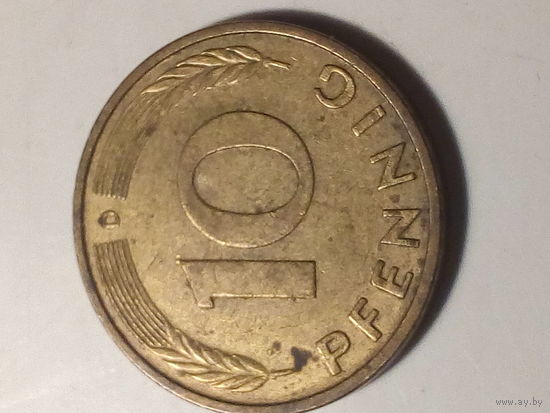 10 пфеннигов Германия ФРГ 1988 d год