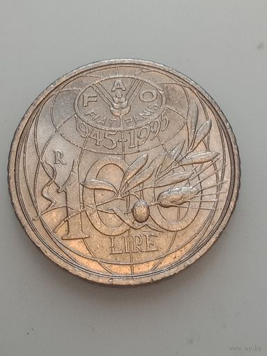 Италия 100 лир 1995 года .
