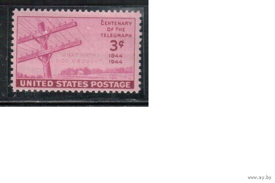 США-1944, (Мих.527),  **    , Телеграф (одиночка),