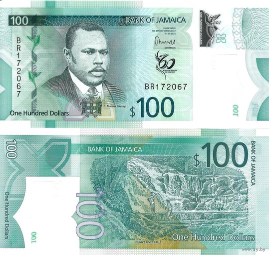Ямайка 100 долларов образца 2022 года UNC pw97