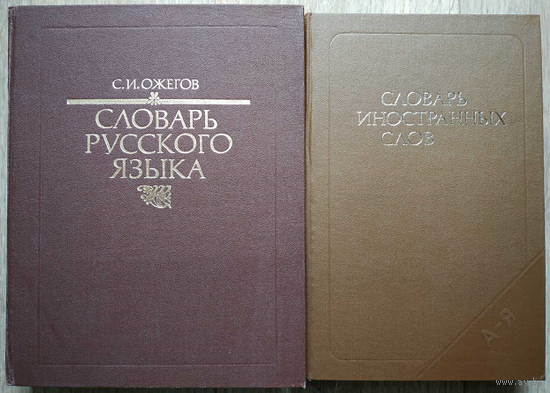С.И.Ожегов "Словарь русского языка" (1990) и "Словарь иностранных слов" (1989)
