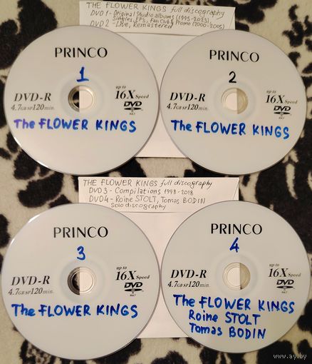 DVD MP3 The FLOWER KINGS, Roine STOLT, Tomas BODIN - полная дискография 1979 - 2024 (Progressive rock, Symphonic Rock) - 4 DVD