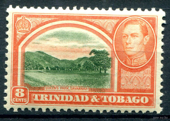 Британские колонии - Тринидад и Тобаго - 1938/44г. - ландшафты, архитектура, король Георг VI, 8 с - 1 марка - MH [Mi 139]. #4-B5-136-A-1