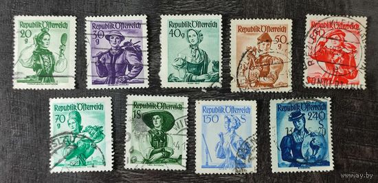 Марки Австрии 9 Провинциальные костюмы 1948/58