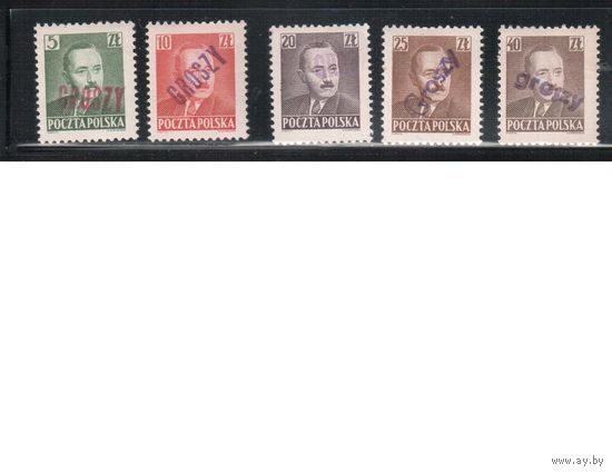 Польша-1950,(Мих.650-657)** , Стандарт, Личности, Президент, Надп.