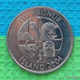 Исландия 10 крон 2004 года, АU. Рыбы. Предложи свою цену или обмен!