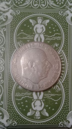 Франция 1 франк 1988 Шарль дэ Голь