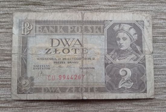 Werty71 Польша 2 злотых 1936 банкнота