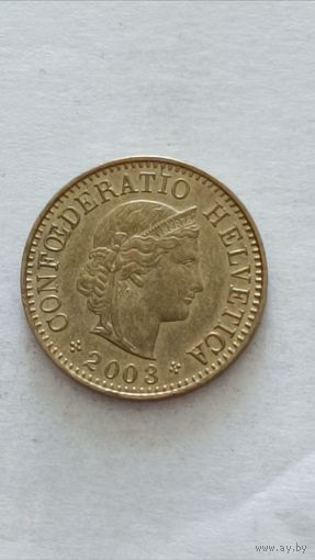 Швейцария. 5  раппен 2003 года.