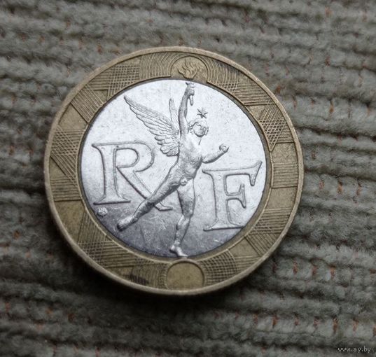 Werty71 Франция 10 Франков 1988 биметалл Ангел Дух Свободы