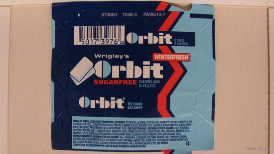 Обертка от жвачки ORBIT, Германия.