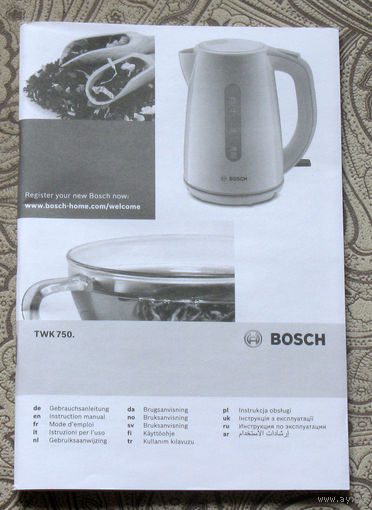 Инструкция к электрочайнику TWK 750 Bosch
