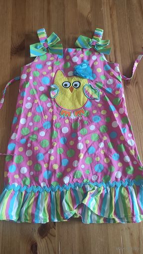 Яркий классный сарафан на 5-6 лет. Длина 61 см, ПОгруди 34 см. Яркое и классное. Отличное состояние.