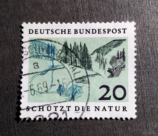 Марка Германия 1969 год Защитить природу
