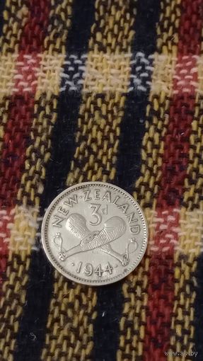 Новая Зеландия 3 пенса серебро 1944