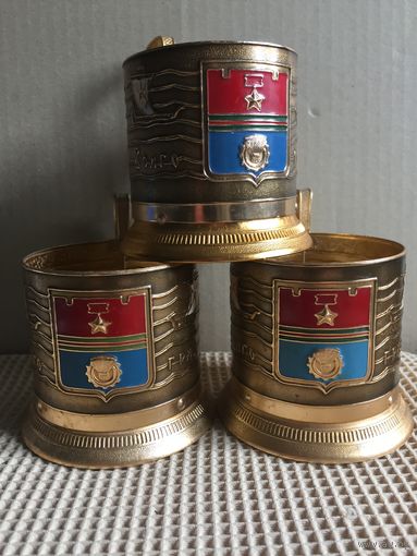 ПОДСТАКАННИКИ "ГЕРБ ВОЛГОГРАДА". 1970-Е ГОДА. РЕДКИЙ. В НАЛИЧИИ 4 ШТУКИ. ЦЕНА УКАЗАНА ЗА 1 ШТУКУ. СМ.ОПИСАНИЕ.