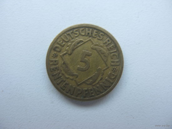 Германия 5 пфеннигов  1924 J