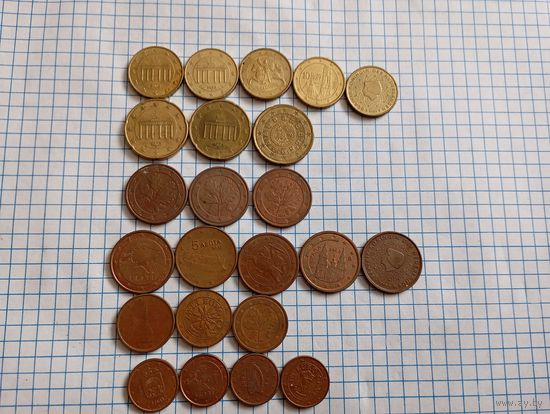Евроценты 1.2,5,10,20,