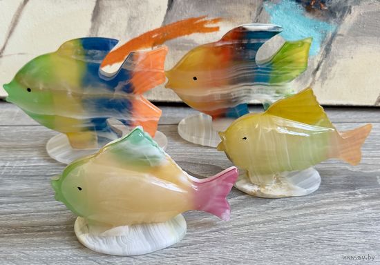 Набор Винтажных рыб из камня (Оникс)  Hand made