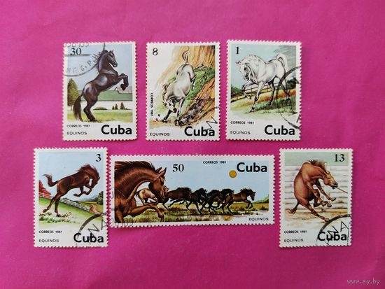 Куба. Лошади. ( 6 марок ) 1981 года. 5-10.