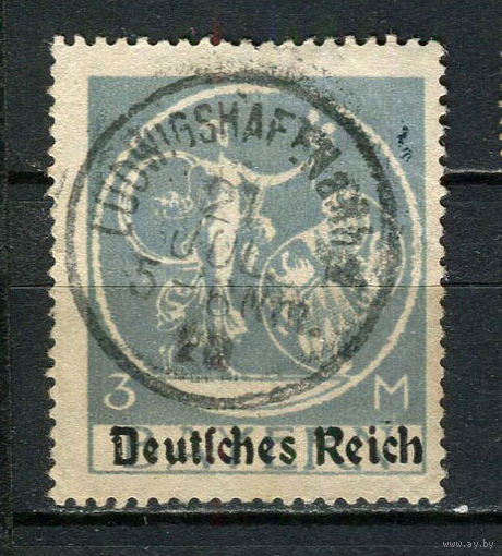 Рейх (Веймарская республика) - 1920/1921 - Надпечатка на марках Баварии Deutsches Reich 3 М - [Mi.134I] - 1 марка. Гашеная.  (Лот 18HS)-TG3P11