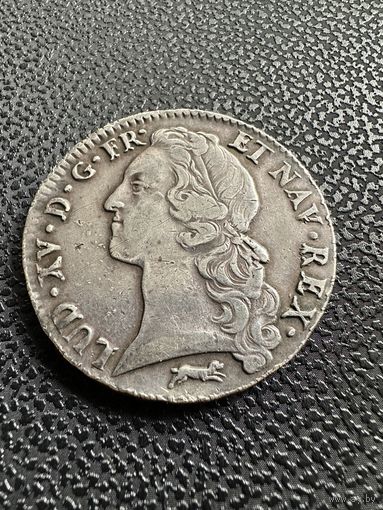 Экю 1763г. Франция. Людовик 15. Состояние! Торг!!!