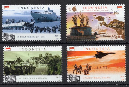 Индонезия 2011. Военная техника. Корабль. Милитария 4 марки (2951)
