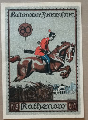 Германия 80 пфеннигов 1921 г Ратенов (Rathenow) 1099.2, В2, вар. 2, aUNC