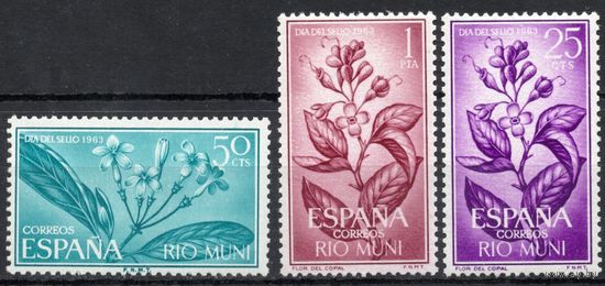 Испанская колония Рио Муни 1964. Флора. Цветы. 3 марки Mi 42-44
