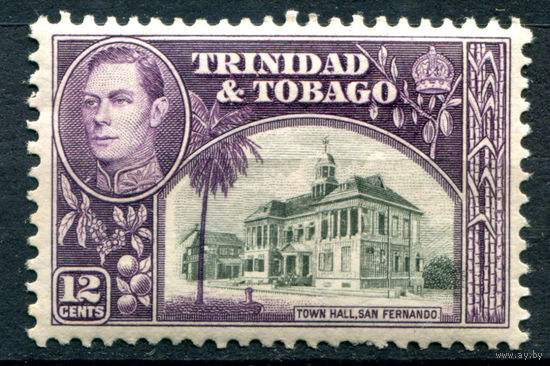 Британские колонии - Тринидад и Тобаго - 1938/44г. - ландшафты, архитектура, король Георг VI, 12 с - 1 марка - MNH [Mi 140]. #4-B5-136-A-1