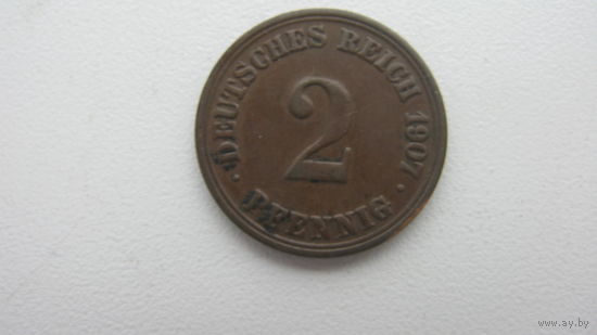 Германия 2 пфеннига 1907 А