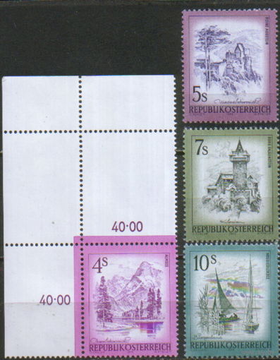 Полная серия из 4 марок 1973г. Австрия "Прекрасная Австрия" MNH