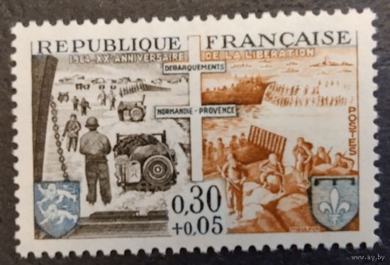 Франция. 1964г. Mi1488**.  Двадцатая освобождения Парижа и Страсбурга.
