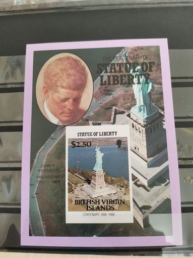 Брит. Вирг. О-ва 1986г. 100-летие Статуи Свободы, Нью-Йорк .Президенты США** Б/З
