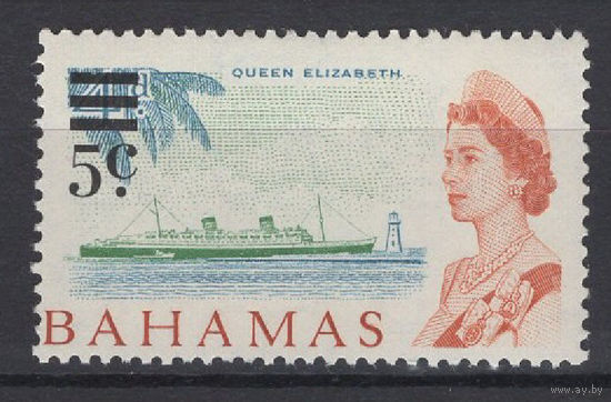 Багамы / Bahamas 1966 ** надпечатка 5с
