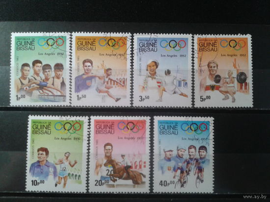 Гвинея-Бисау, 1983. Олимпийские игры 1932 г. в Лос- Анжелесе, полная серия. Mi-3,6 евро гаш.