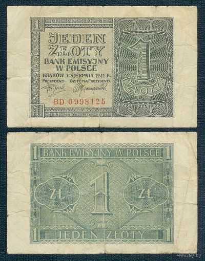 Польша, 1 злотый 1941 год.