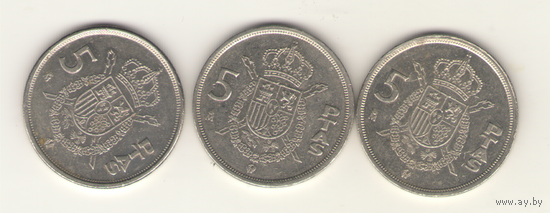 5 песет 1983,1984, 1989 г.