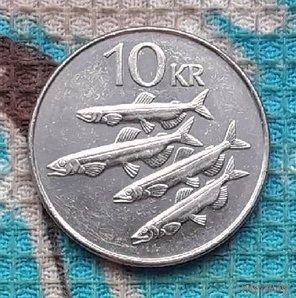 Исландия 10 крон 2008 года, АU Рыбы. Предложи свою цену или обмен!
