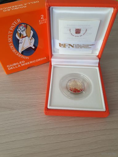 Ватикан 2 евро 2016 PROOF юбилейная Год Милосердия