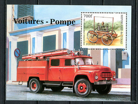 Чад - 1998 - Пожарные машины - [Mi. bl. 292] - 1 блок. MNH.  (Лот 100HH)-T41P39
