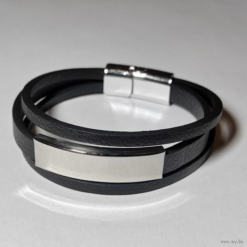 Браслет кожаный (с элементом для гравировки)