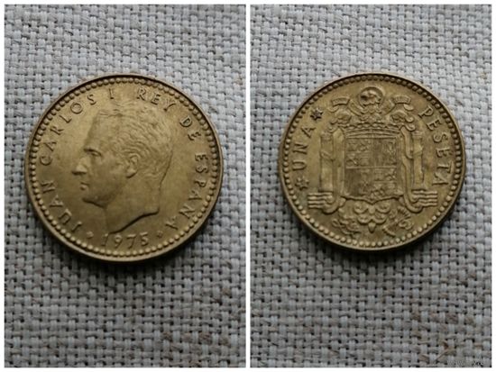 Испания 1 песета 1975 [80 внутри звезды]