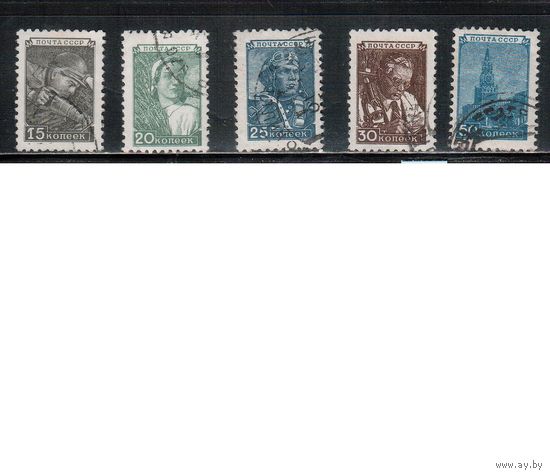 СССР-1949, (Заг.1293-1297) гаш., Стандарт (полная серия), большой размер