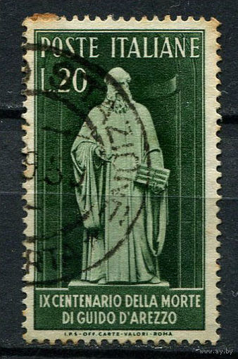 Италия - 1950 - Итальянский теоретик музыки Гвидо Аретинский - [Mi. 799] - полная серия - 1 марка. Гашеная.  (Лот 87AC)