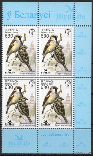 Беларусь 2003. Птица года. Воробей квартблок (259)