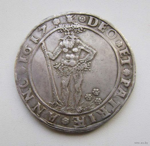 Талер 1617 года , Брауншвейг Вольфенбюттель , Фридрих Ульрих , "дикарь" .