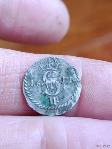 2 денарий 1611 года 6 точек